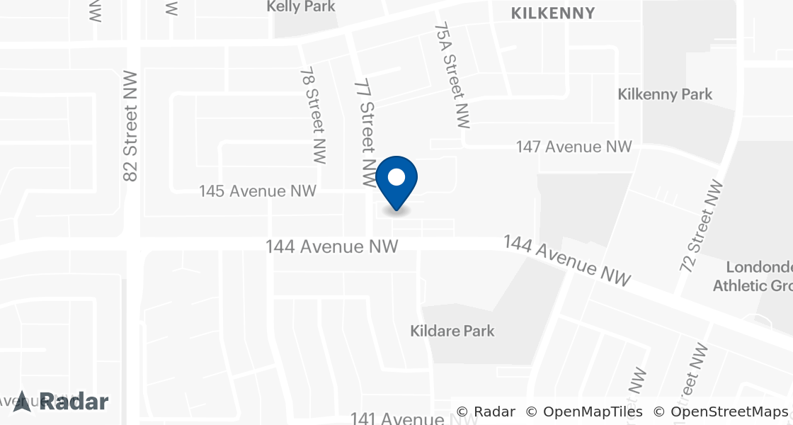 Map of Dairy Queen Location:: 7630-144th Ave, Edmonton, AB, T5C 2R7